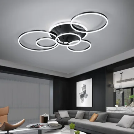 Modern LED Circle Rings Ceiling Light for Living Room Bedroom Study Room Ceiling Lamp