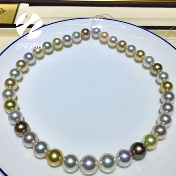 traditional natural color top quality high luster south-sea pearls mix tahitian pearls necklace fashion design jewelry type
