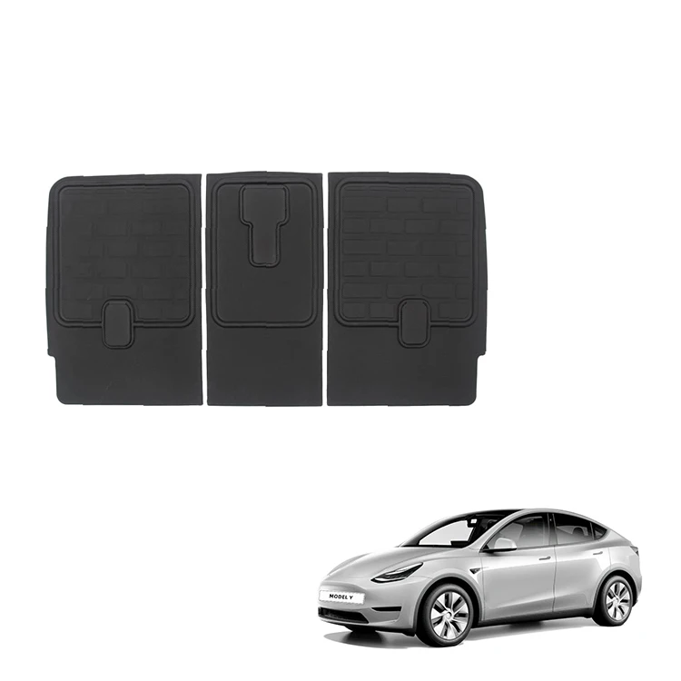 カー用シートバックカバークッションパッド テスラモデルY用アクセサリー TPEゴム 防水 シートバックマット 自動車用インテリアアクセサリー