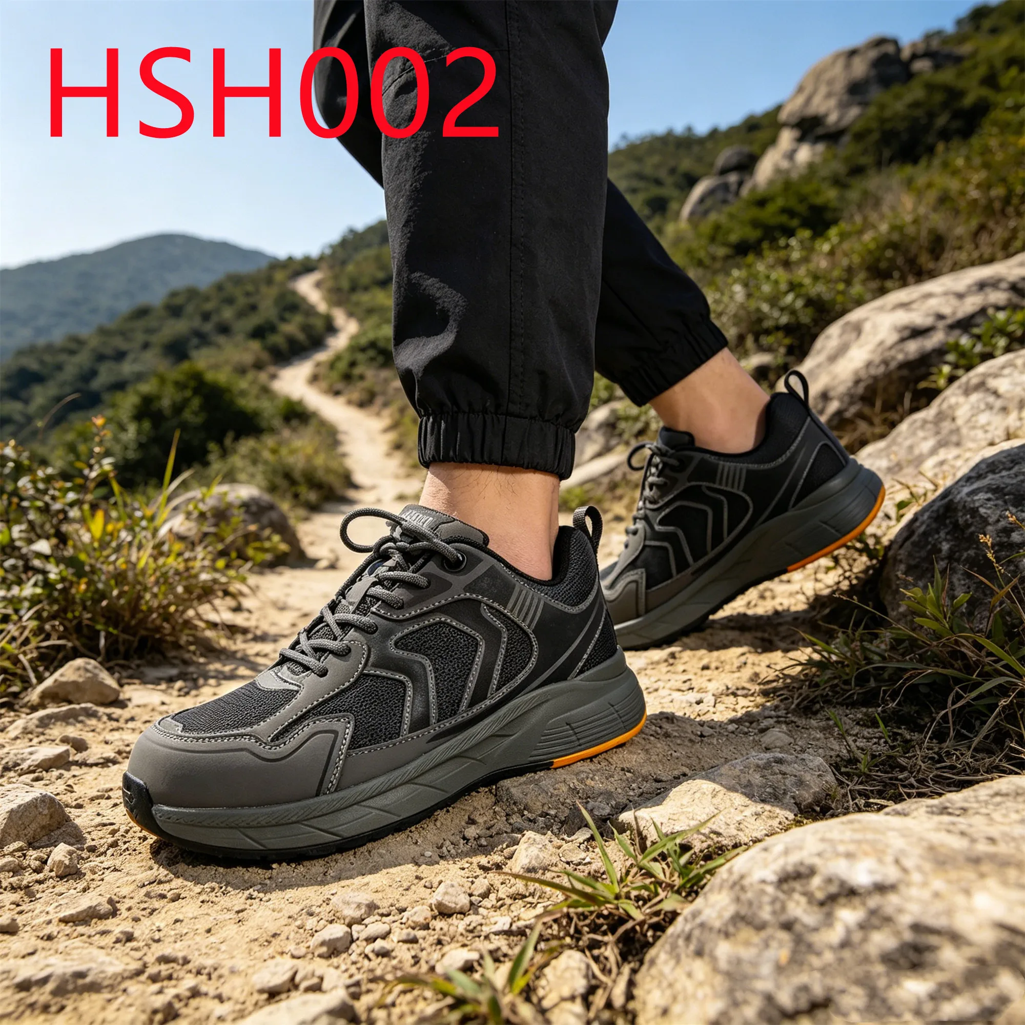 HY,Outdoor Enthusiasts Underfoot Cushioned Sole Gray Safety Hiking Boots Enthusiasts Aggressve Traction Creepers Shoes HSH002