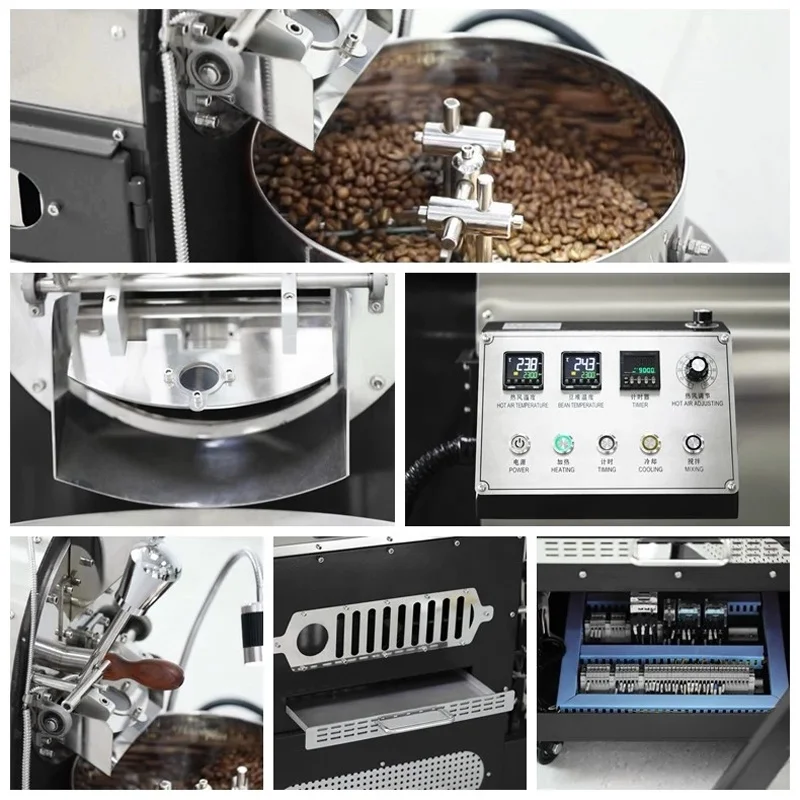 Best price Dual wall stainless steel 12kg 15kg stainless steel coffee roaster with data logger