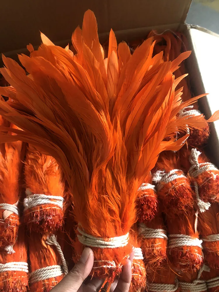 50 Piume Di Coda Di Gallo Tinte Naturali Per Cappelli E Costumi - Lunghezza 30-35 Cm, Disinfettate