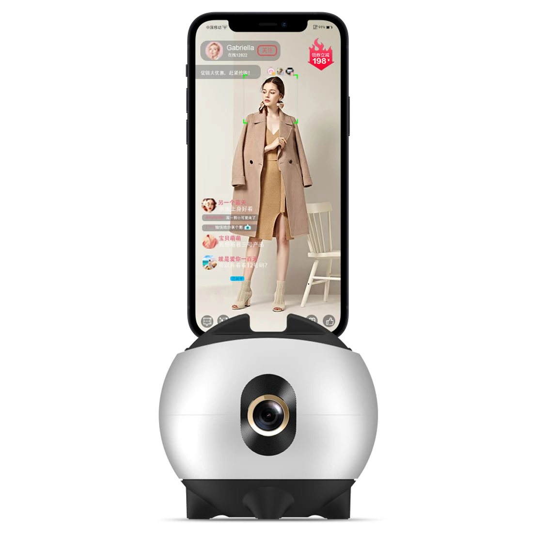 Шарнирный стабилизатор с автоматическим вращением лица селфи-Палка для сотового телефона HD 1080P камера прямой трансляции видео Vlog