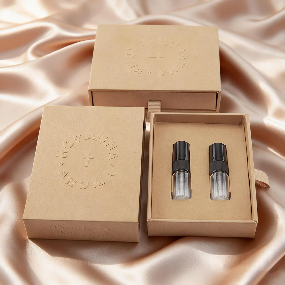 Solution de Rangement Cosmétique Biodégradable - Coffret Rigide Fait Main au Design Ingénieux (Fond Amovible, Ruban Décoratif Inclus)