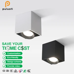 Modern 12W H125mm AR80 Downlight Aluminum LED Ceiling Light White Square Surface Mounted 1-Head 3000K 4000K 5000K Led Spot Light