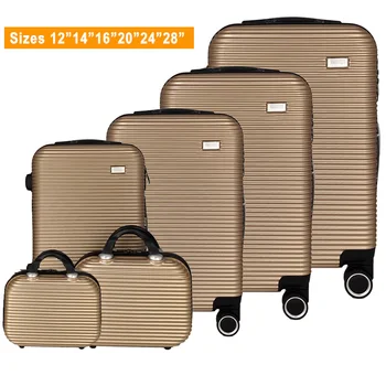 Wholesale Hot Sell Large Capacity Business Suitcase Set ABS Material Men  Women Trolley Bag Luggage 6 Pieces Set  Light Weight