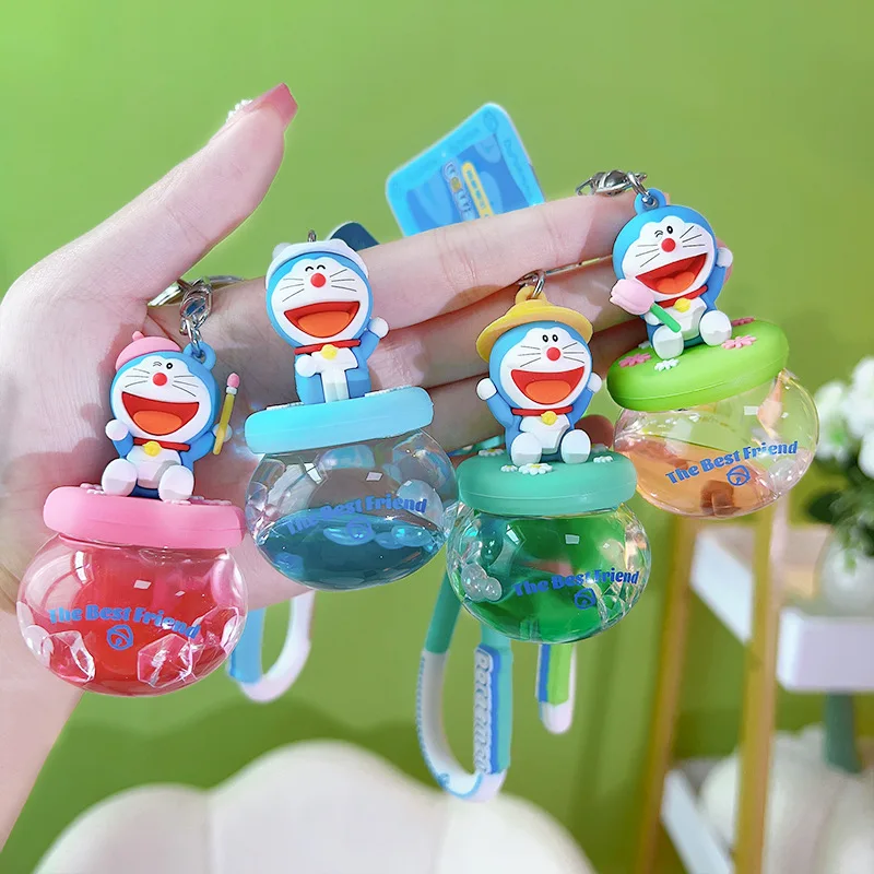 ドラえもん　ストラップ　キーホルダー 漫画の素敵な3Dドラえもん液体キーホルダーリストストラップ