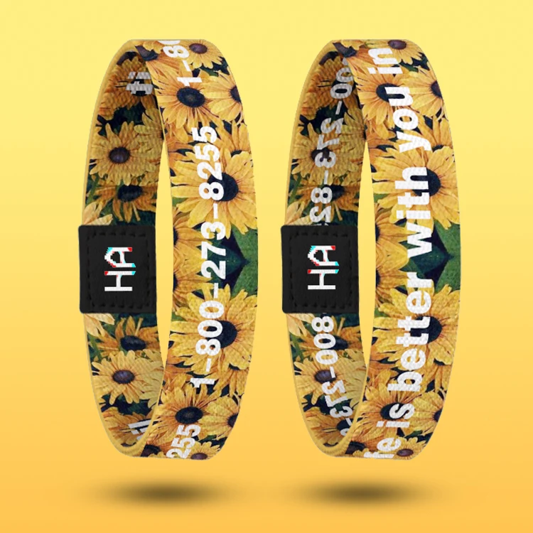 Gym Polyester Elastic Wristband Customized Heat Transfer Fabric Printing Qr  Code Elastic Wrist Band for Event