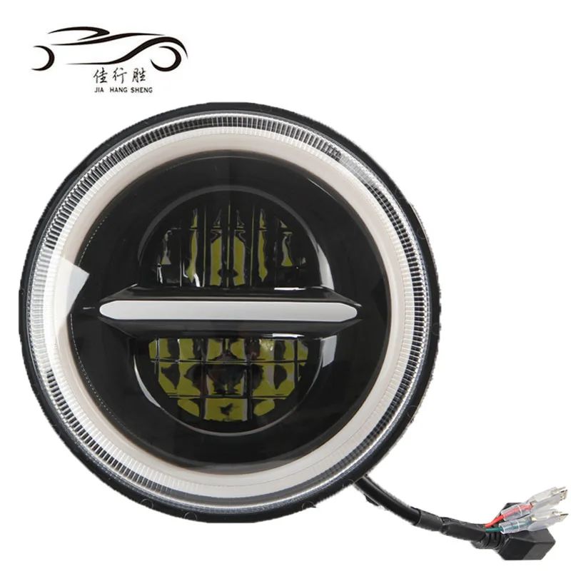 Auto System 7 Inch Hi-low Led Headlight for JK TJ Round Projector Moto Headlamp for Jeep Halo Lights H4 H13