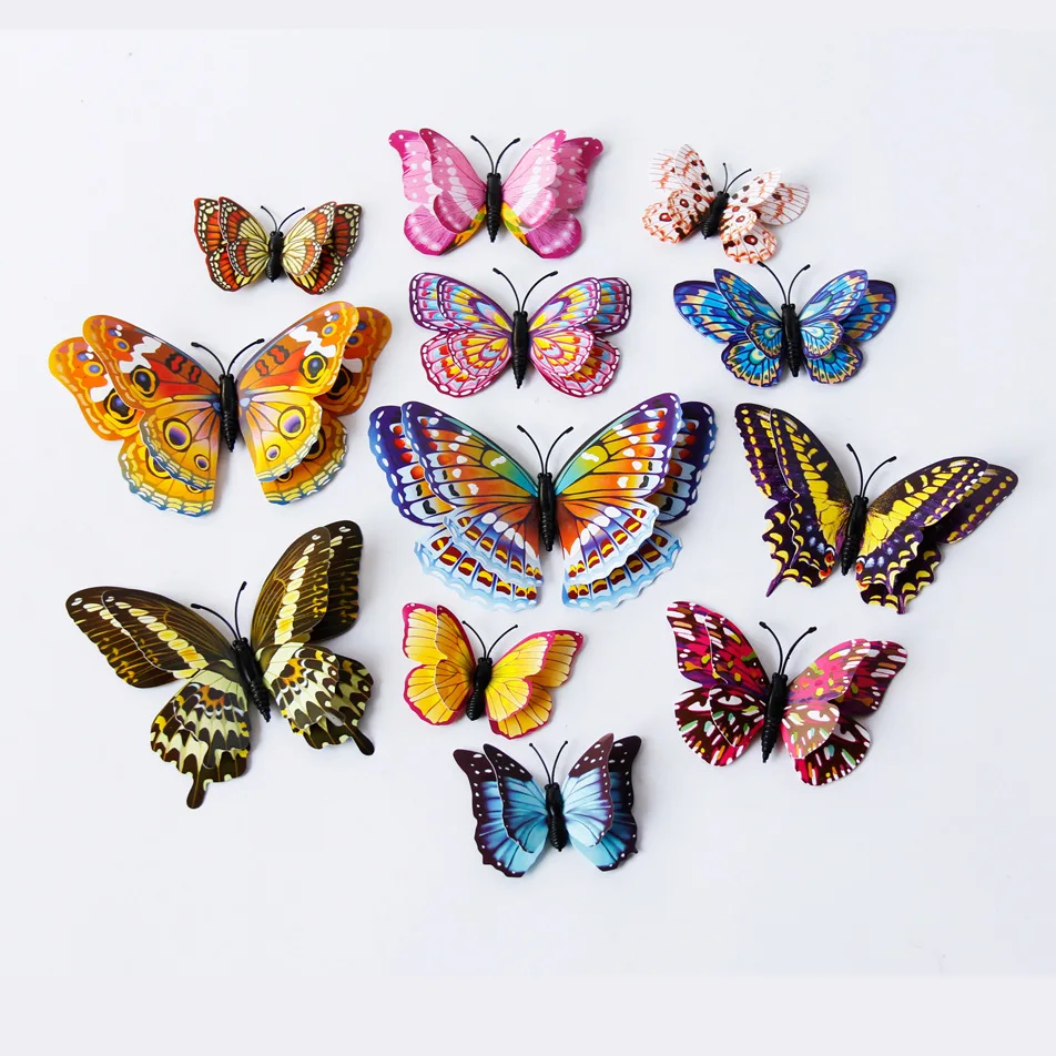 magnetic butterfly interior  3d wall paste high simulation butterfly  1 set