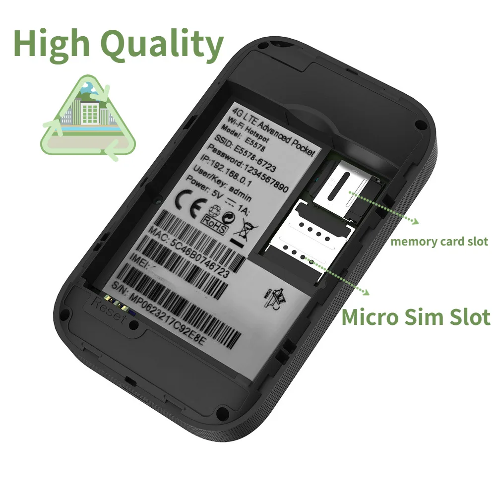 VONJUN E5578 4G Router ASR Pocket WiFi SIM Card Type-C LTE