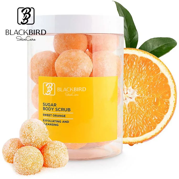 Private Label Vegan Exfoliating Sugar Balls Body Scrub Whitening Bath