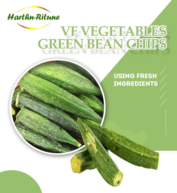 Hot Selling Bulk Vacuum Dried Fried Okra Strips Chips Snacks