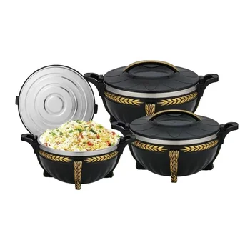 High Quality Big Capacity Hot Pot Food Warmer Set 3L+7L+10L 3pcs Set Kitchen Jars Storage Set for Ramadan Use