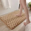 High-density cotton bathroom mat - grainy brown