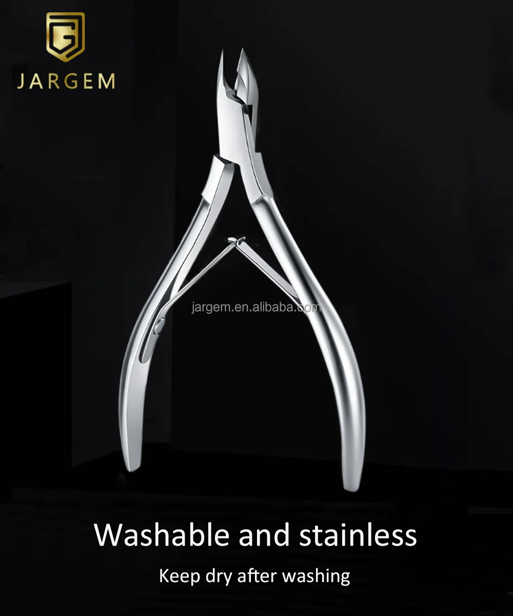 Process Upgraded Pearl Chromium Nail Nippers Curved Handle Cuticle Nail