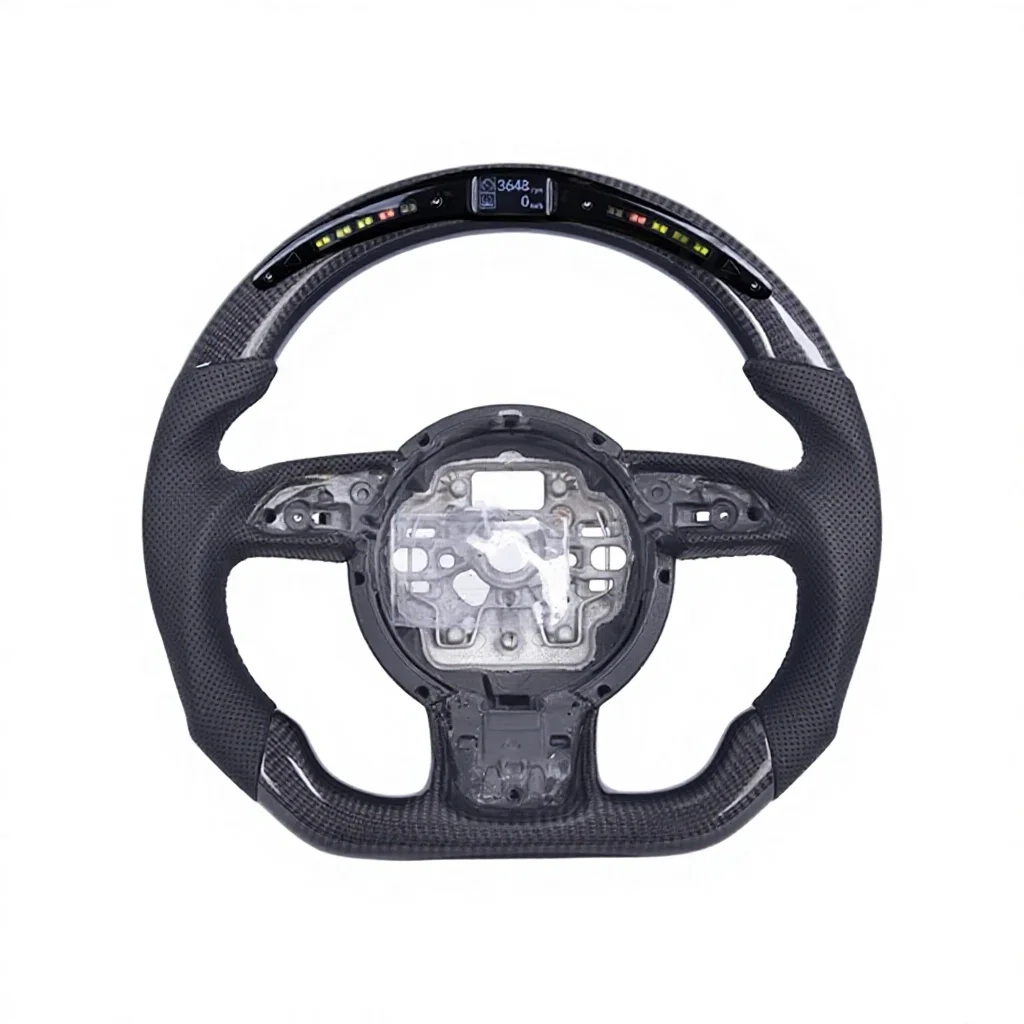 Custom Car Carbon Fiber LED Steering Wheel For Audi RS3 RS4 RS8 S3 S4 S5 A3 A4 A5 8Y 8P RSQ8 A1 8X