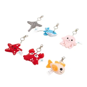 Wholesale High Quality Custom Soft Stuffed Sea Animals Plush Keychain PP Cotton Filled