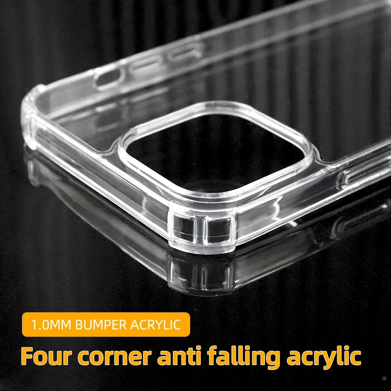 Anti Shock Good Quality Soft 1.0mm Clear Acrylic Transparent TPU Phone Case for IPhone/Samsung/Huawei/Xiaomi