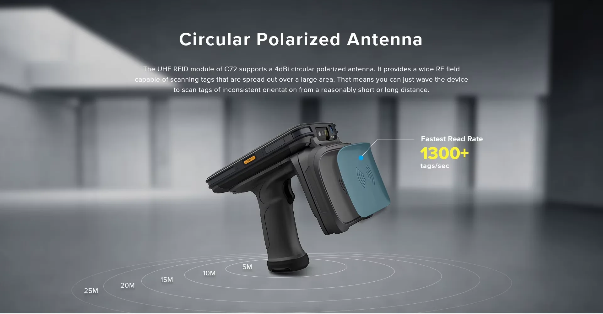 Chainway Long Range UHF + NFC Dual Frequency Rugged C72 Handheld UHF ...