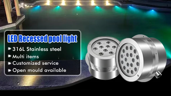IP68 18W Single RGB Color LED Pool Lights Stainless Steel 12V Inground ...