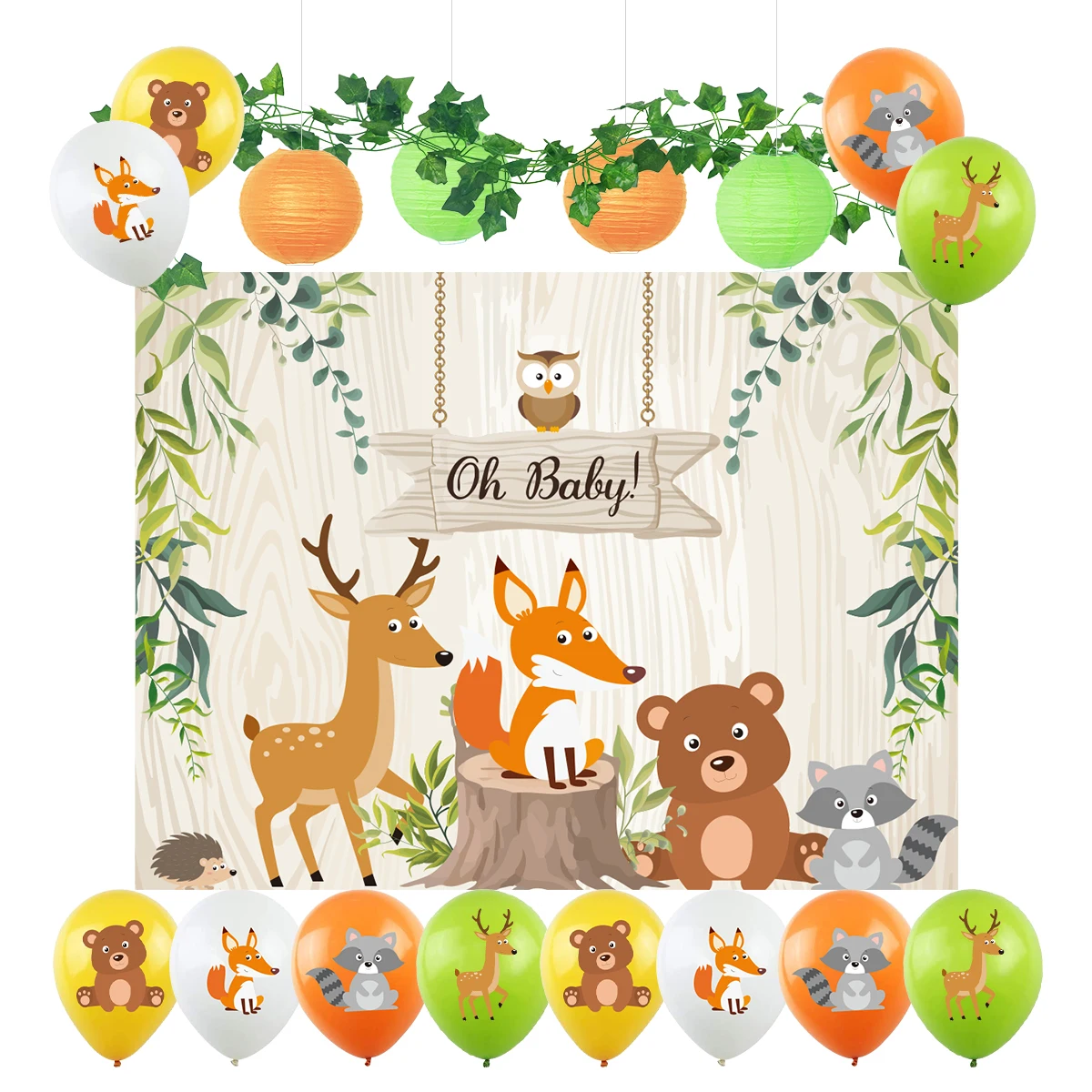 Download Umiss 2020 Woodland Oh Baby Shower Backdrop Background Banner Balloon Paper Lantern For Party Supplies Buy Baby Shower Background Oh Baby Backdrop Baby Shower Banner Product On Alibaba Com