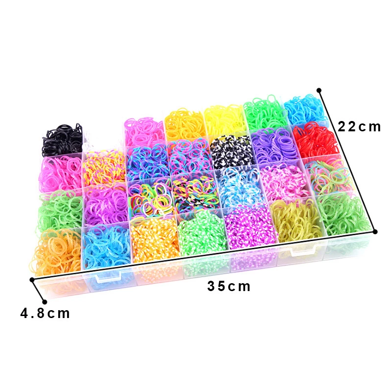10000pcs Loom Rubber Bands Kits Beads Toys Set Hand Knitting Machine