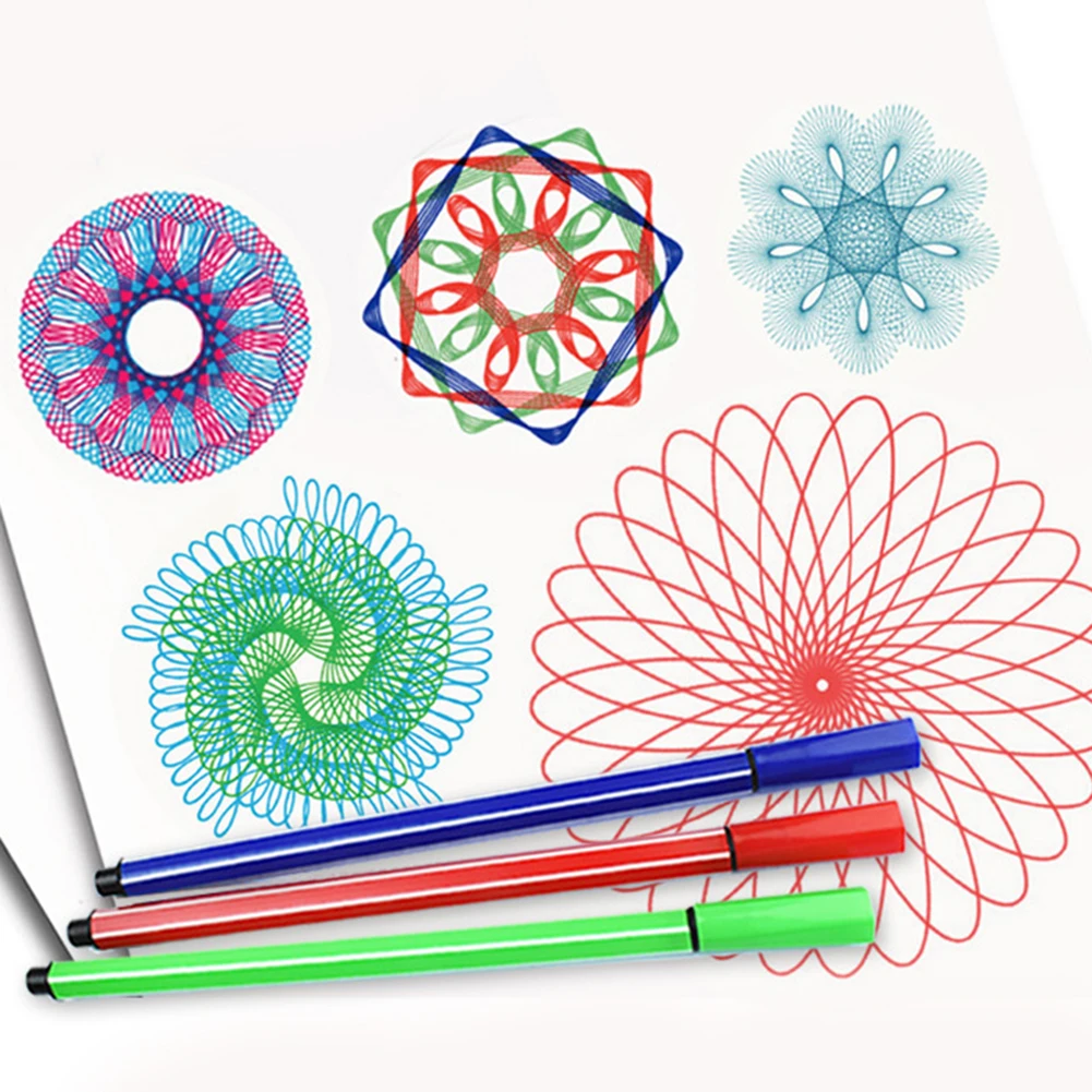 Spirograph Drawing Toys Set Interlocking Gears Wheels Painting Drawing  Accessories Creative Educational Toy Spirographs