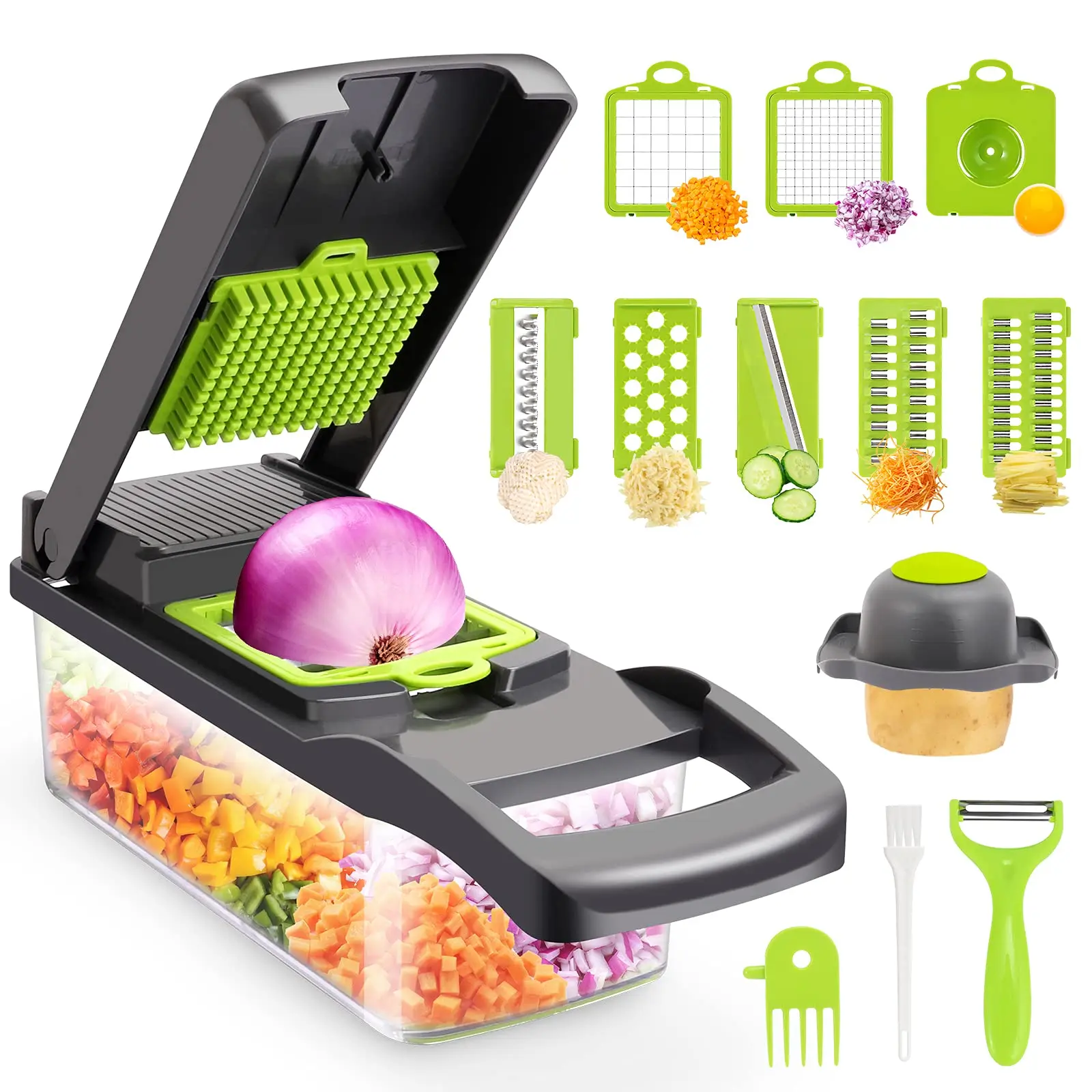 Mini picadora de cebolla eléctrica, picadora de alimentos multifuncional, máquina  para picar verduras, utensilios de cocina - AliExpress