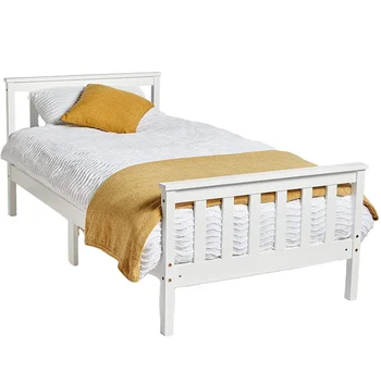 Bedroom Furniture Full Size Bed Solid Wood Bedstead Single Double Bed Frame Factory Sale