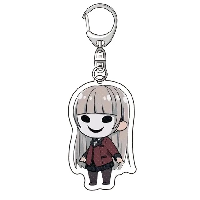 Japanese Anime Kakegurui Key Chain Silver Plated Cartoon Figures Acrylic Pendant Metal Keychains Lovely Key Ring Holder Llaveros