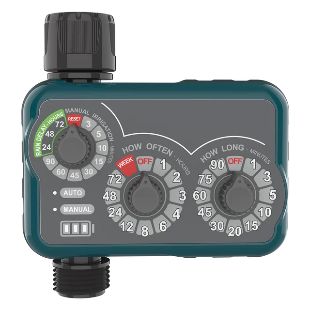 Outdoor Garden Hose Faucet 3-Dial Water Timer Sprinkler Timer Automatic Water Timer Irrigation Controller
