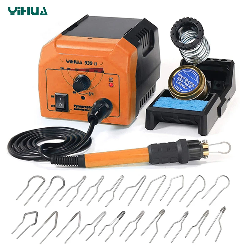 YIHUA 939D-II Soldering Station With Dual Carving Pyrography Pen Burni
