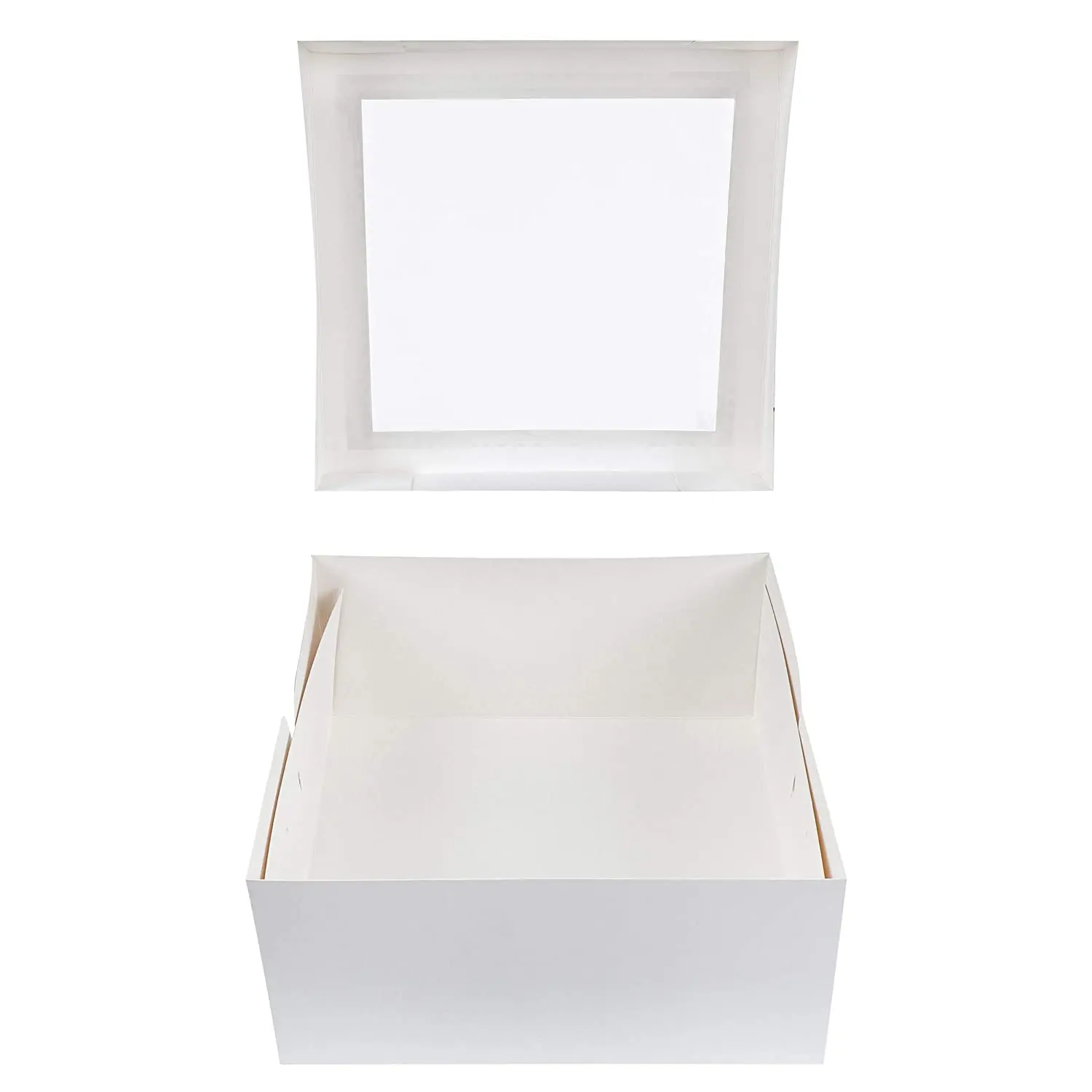 Custom Logo Cake Cooky Fold Boxes With Window White Bakery Boxes Disposable Cake Containers Dessert Boxes manufacture