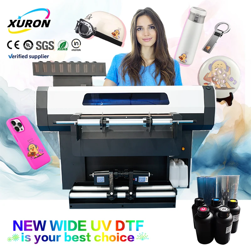 طابعة Xurong Manufacturing عالية التسامح الأوتوماتيكية بالكامل بتقنية UV DTF لكائنات النقل ذات الأشكال غير المنتظمة الجديدة