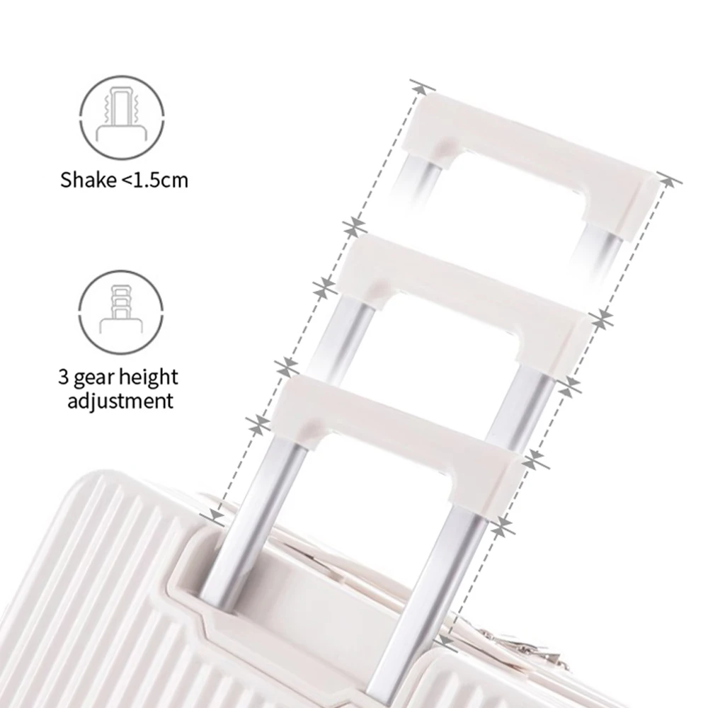 Zipper Puller with logo for Multifunctional Front Open Pocket Luggage Suitcase Bsmi Taiwan Tablet Built in Lock Suit Cases