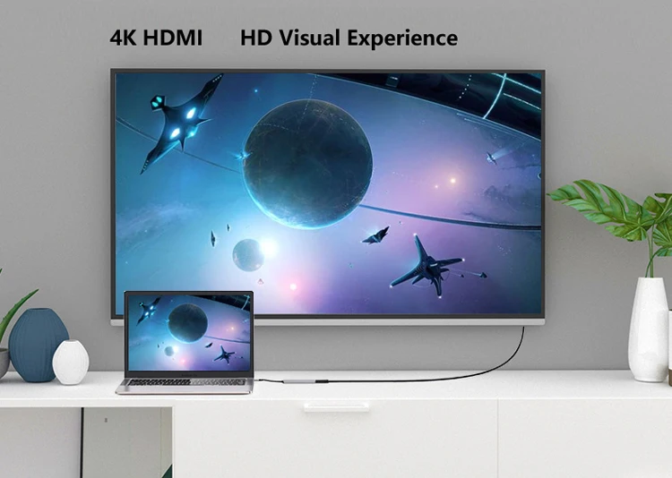 6 Ports USB C HUB With 4K hd Multi Function Docking Station With Pd 100W 6-in-1 Usb-c Hub Adapter