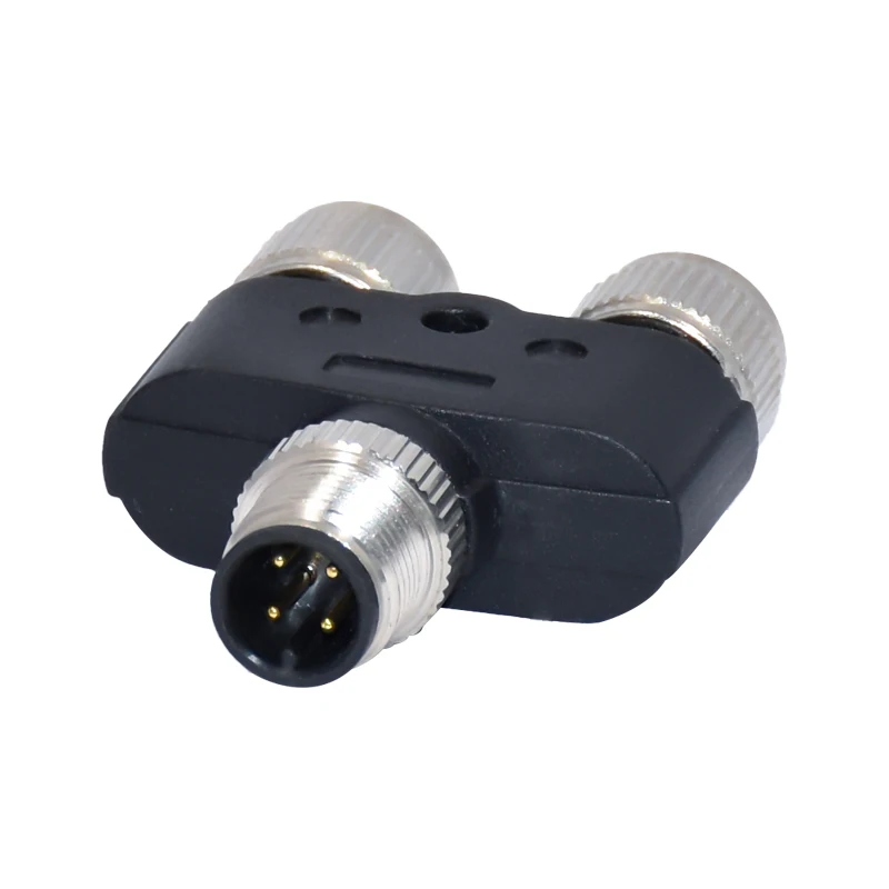 M12   males and two females Plug Adapter Y Connector 4 Pin A Code Sensor Waterproof Connector