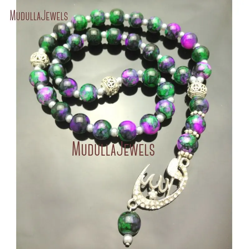 MU12141 Ismaili Dua Tasbih Rain Flower Crystal 33 Beads Islamic Muslim Allah Prayer Beads Tasbih Tasbeeh Hadhrat Zahra