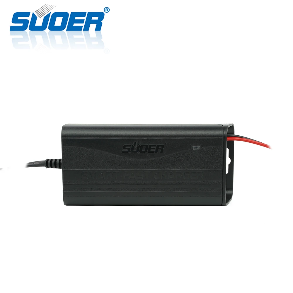 Suoer 12V 5A Electric Portable Battery Charger Three-Phase for Car & Lead Acid Battery with Light Function & US Socket Standard
