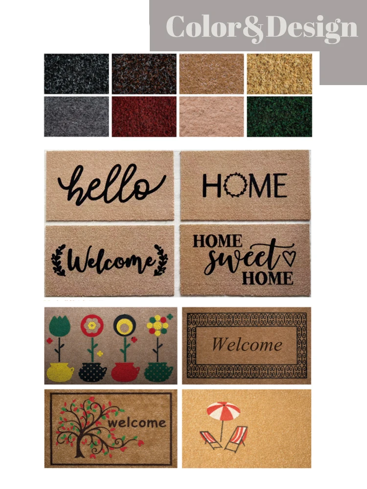 Dongwo Antislip Carpet 100polyester Fiber Artificial Coir Doormats Coir Entrance Mats