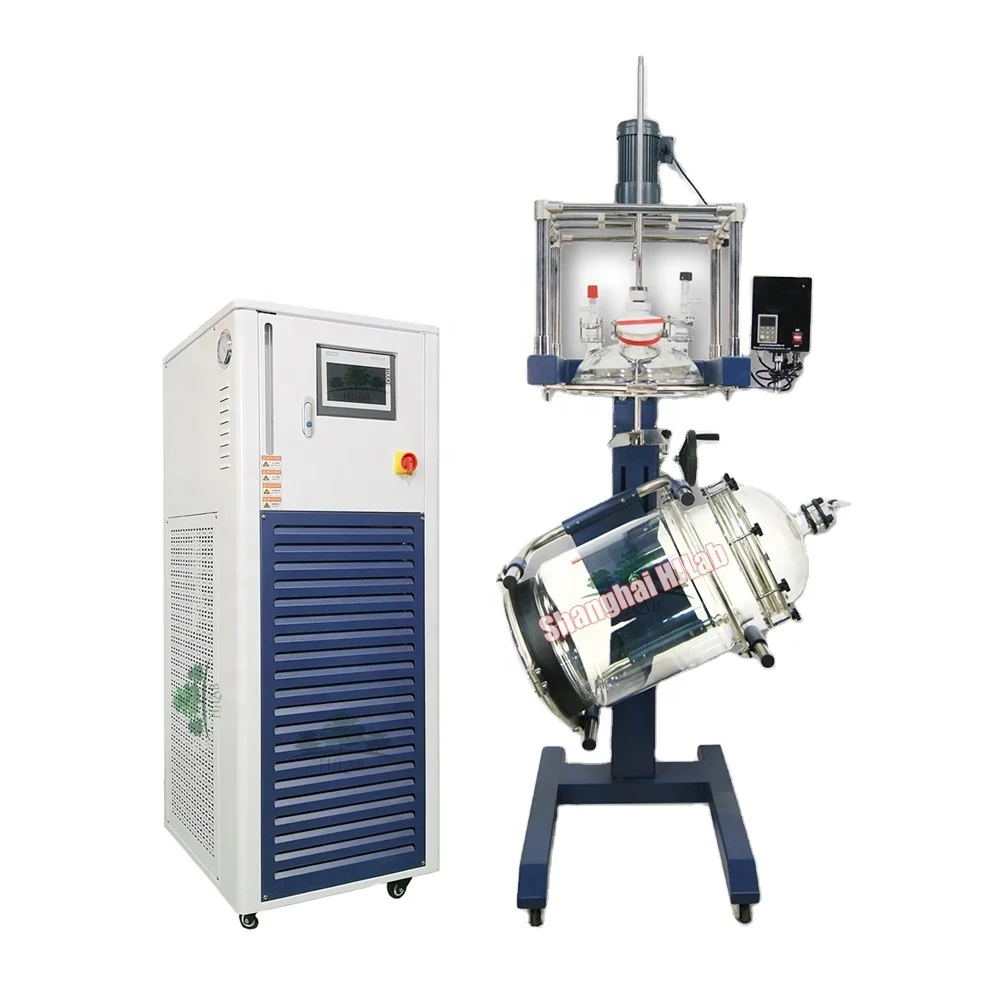Pilot Plant Jacketed Reactor with Rotation and Lifting Dual Condenser Glass Reaction Systems