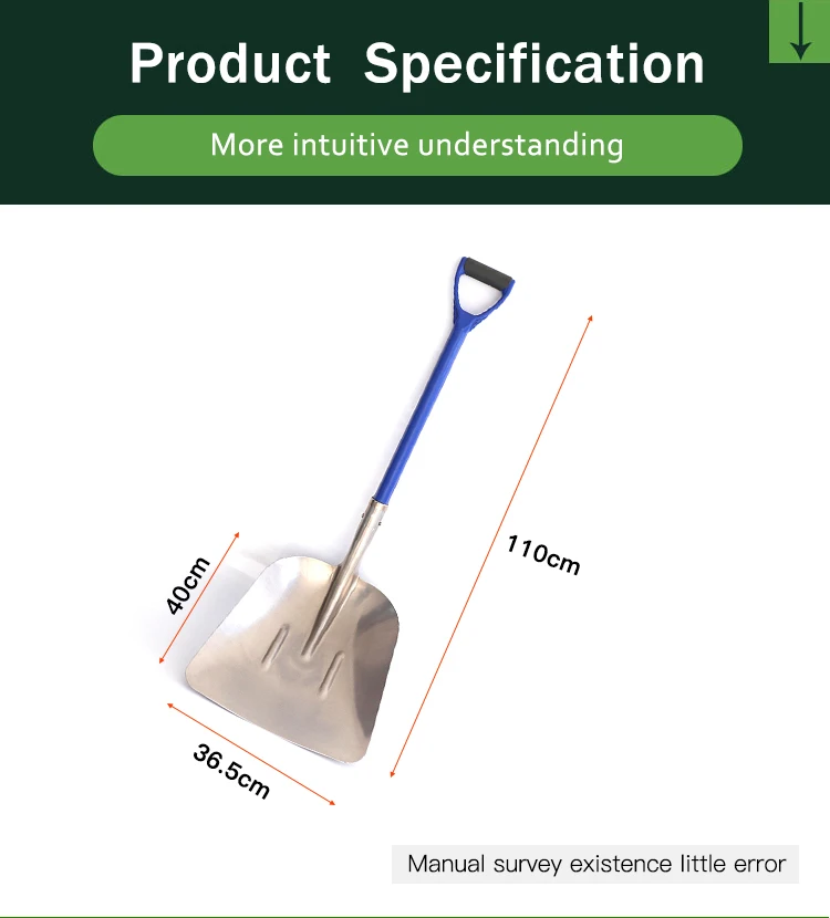 product hot sales farming tools snow aluminum spade shovel with fiberglass handle-3