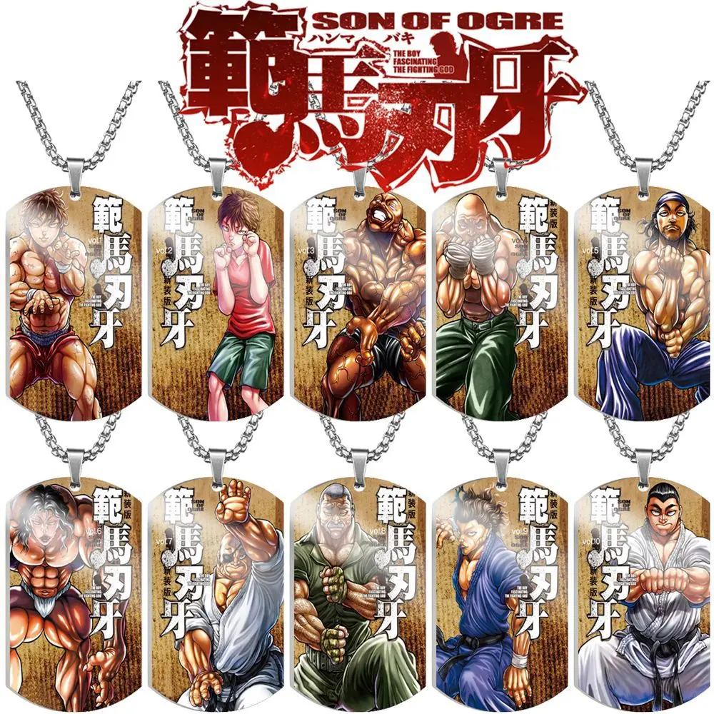 Anime Hanma Baki Necklace Cosplay Stainless Steel Pendant Necklace Trendy  Comic Jewelry Accessories for Men Women