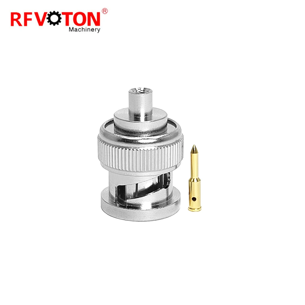 Coaxial BNC Male RF Crimping Connector for RG405 Cable