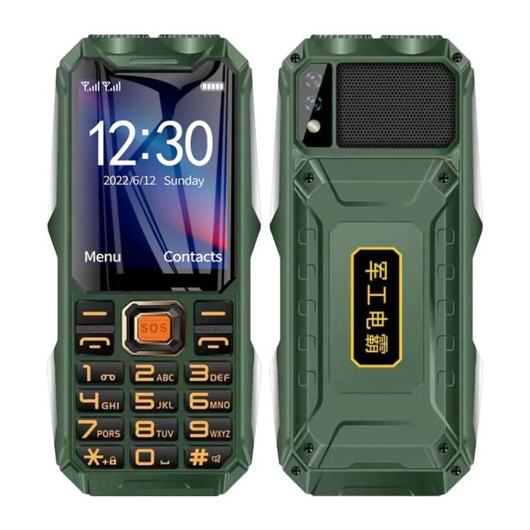 4G Unlocked Bar 2.4 Inch Screen Big Button SOS Alarm LED Battery Senior Cellphone Triple Proofing Elder Feature Keypad Phone