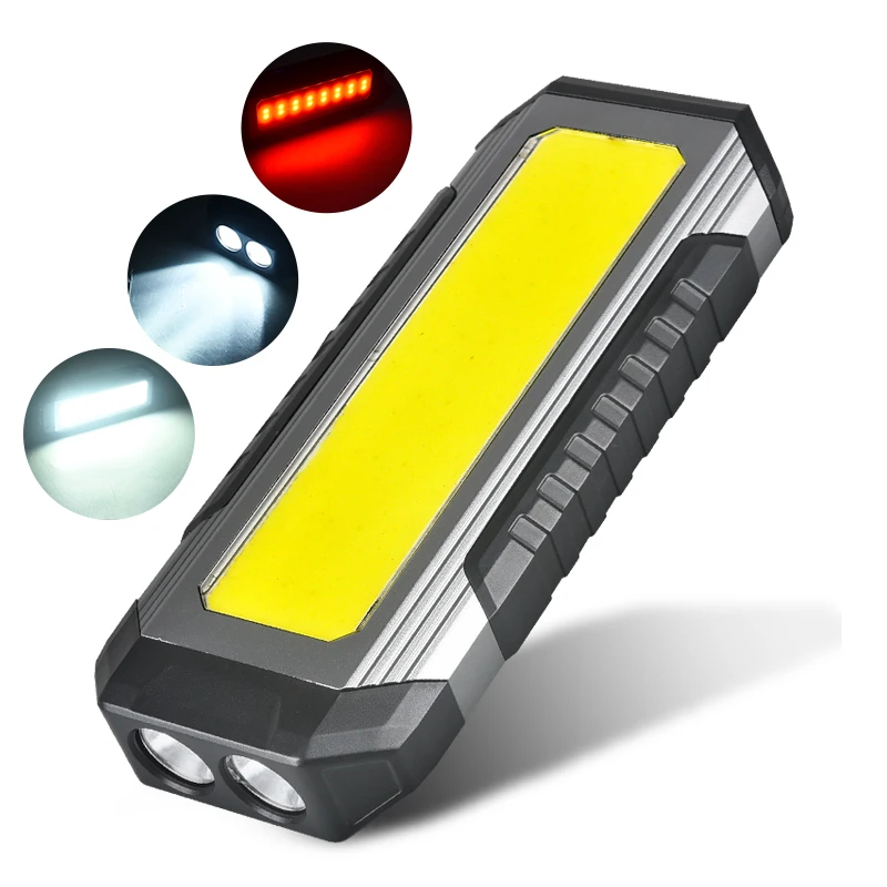 Multifunctional LED Work Light COB Foldable Portable Inspection Light USB Charging with Magnet for Outdoor Camping