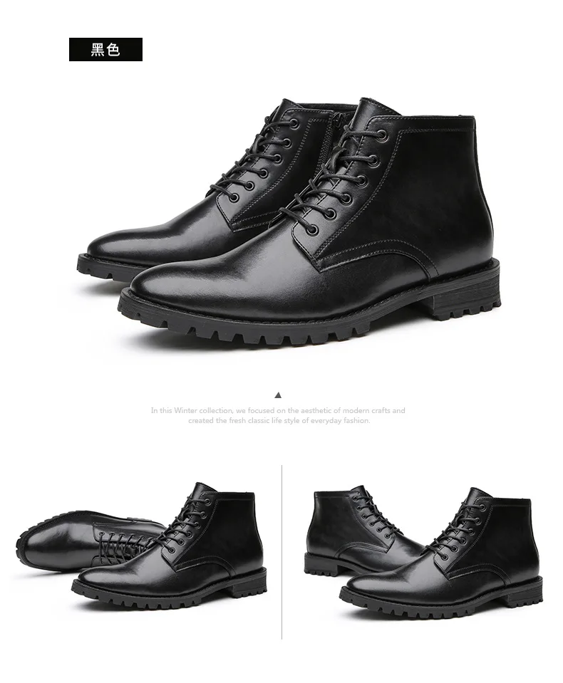 En cuir véritable pour homme Noir Bottes Richelieu classique zip & lace up chaussures rétro vintage