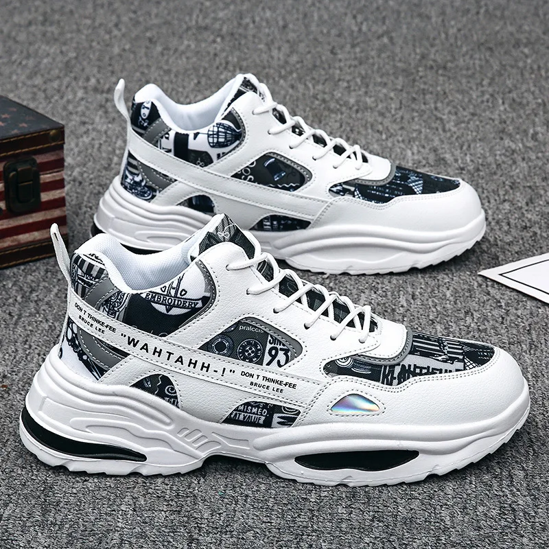 Men's sports shoes trend all match high top board shoes increase sports casual shoes