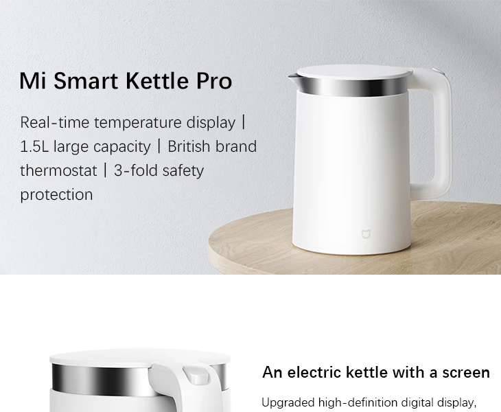 Xiaomi Electric Water Kettle 1.5L Smart Thermostatic Stainless Steel APP  Control